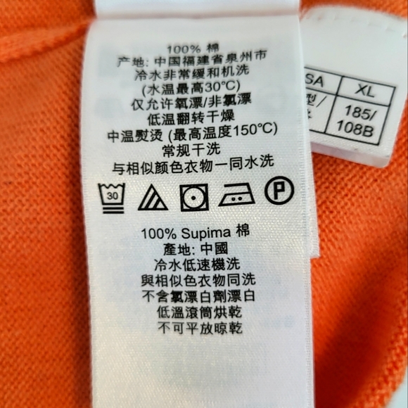 Brooks Brothers “346” Supima Cotton Orange V-Neck Sleeveless Vest size XLarge - Picture 6 of 8